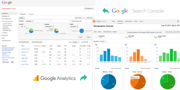 google webmaster and analytics